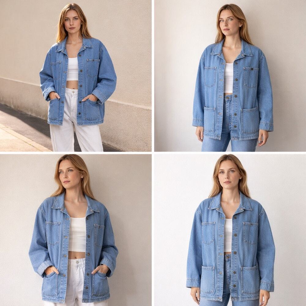 Vintage Ashleigh Morgan Denim Workwear Jacket Women’s Medium Blue Chore Coat